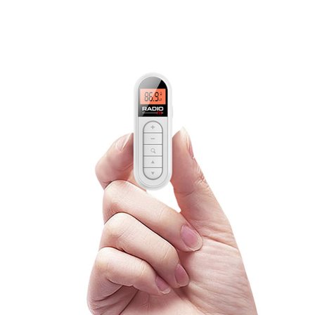 Genopladelig mini radio lille lomme lille bærbar FM FM-bånd rygclips konference