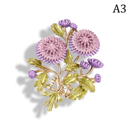 Rhinestone Rose Flower Broscher För Kvinnor Elegant Blomma Bouque