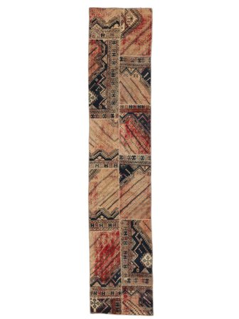 Patchwork Matta Modern Hallmatta Brun/Svart (Ull, Persien)