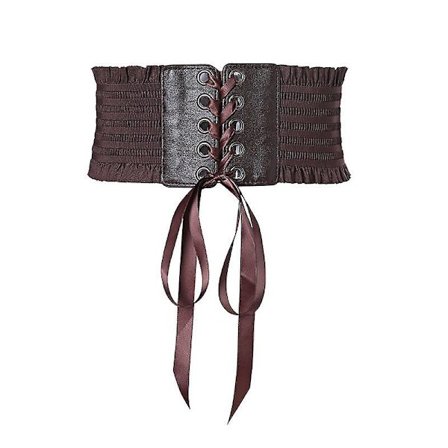 Kvinners midjebånd stretch PU skinn wrap blonder opp høy midje stil belte