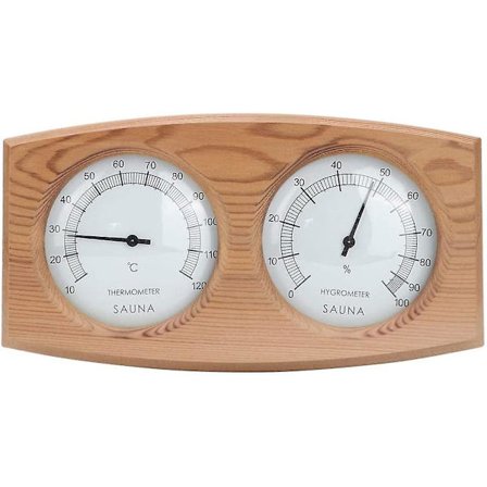 Saunatermometer 2 i 1 Trætermohygrometer Termometer Hygrometer Damp Sauna Tilbehør