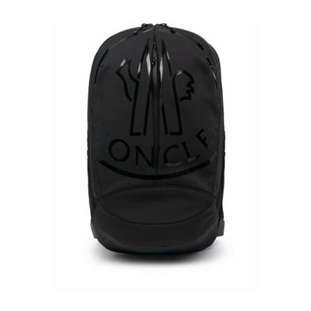 Moncler, Cut Logo Backpack Zwart, Heren, Maat:ONE Size