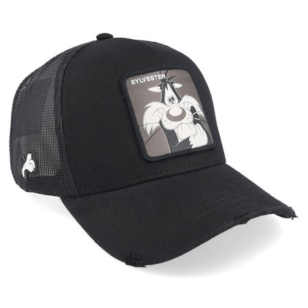 Capslab - Zwart trucker Cap - Looney Tunes Sylvester Black A-Frame Trucker @ Hatstore
