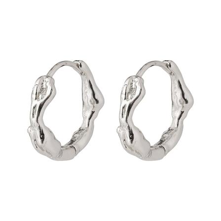 Pilgrim Hoops med trendy, organic shapes Sølvbelagt, Tøj & Bolig, Smykker, Øreringe
