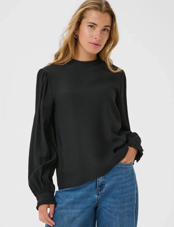 Kaffe Karea Solid Blouse - Black - 42