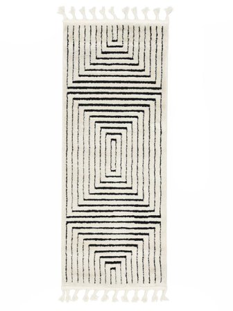 Small Larache Rug - Cream White/Black 80X200 Modern Style