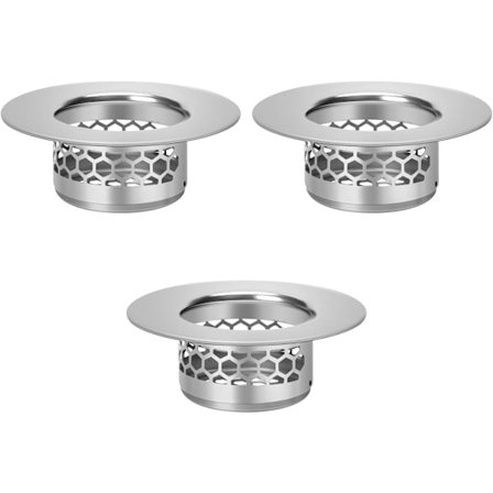 Pakke med vaskesil i rustfrit stål, Universal afløbssil, Brusebadsil, Velegnet til badeværelse, vask og
