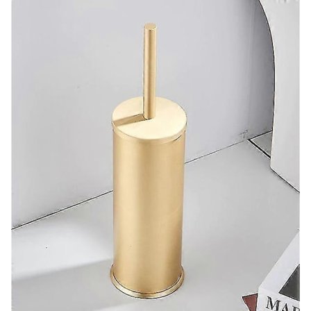 Toiletbørste i guld messing, gulvstående vægmonteret base rengøringsmiddel