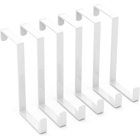 Yli oven koukkuja 6 pakkausta. Z-muotoinen oven ripustin koukku sopii 1 3/8 ja 1 3/4 oveen