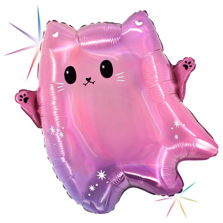 Folieballong Söt Spökkatt Holografisk
