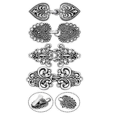 4 Stykker Vintage Strikk-Sjal Klips Retro Svirvel Cardigan Kapp Nål Antikk Kapp Klips Keltisk Strikk Spenne Kjole Skjorte Brosje Spenne G