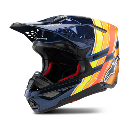 Casco de Cross Alpinestars S-M10 TLD Edition 25 ECE06 Azul oscuro/Naranja/Amarillo/Rojo M