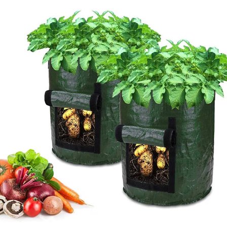 1PC Garden Potato Grow Bag PE Fabrics Gardening Thicken Pot Vegetables Planter Tub with Handles and Access Flap
