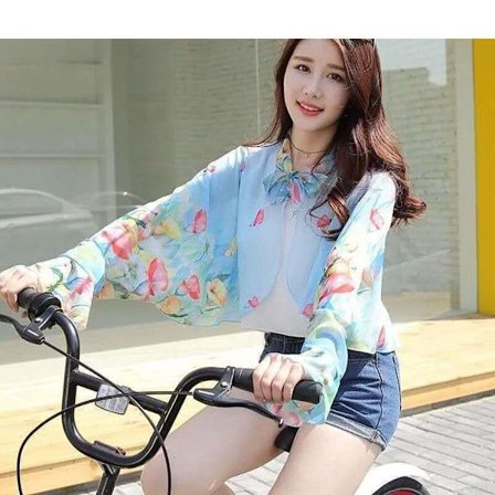 Dame Sommer Tynn Chiffon Skjorte Kort Topp Sjal