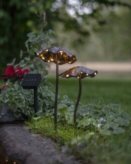 Tädgårdsdekoration Solcell Svamp Lumini Brun - Star Trading