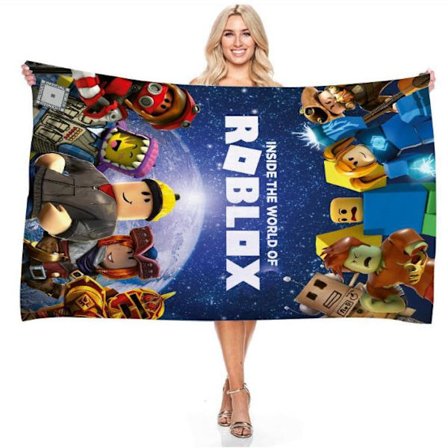 Roblox Strandferie Camping Strandhåndklæder Badehåndklæder Mikrofiber Håndklæde Klud 75 * 150cm