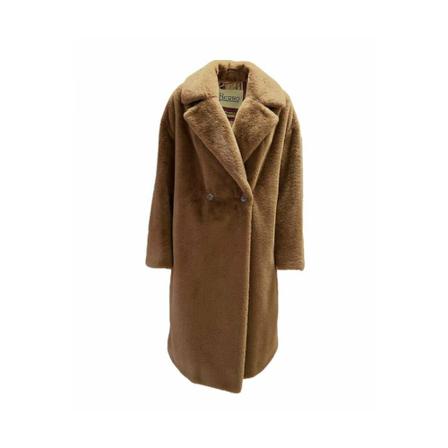 Herno, Double-breasted soft faux fur coat Bruin, Dames, Maat:S