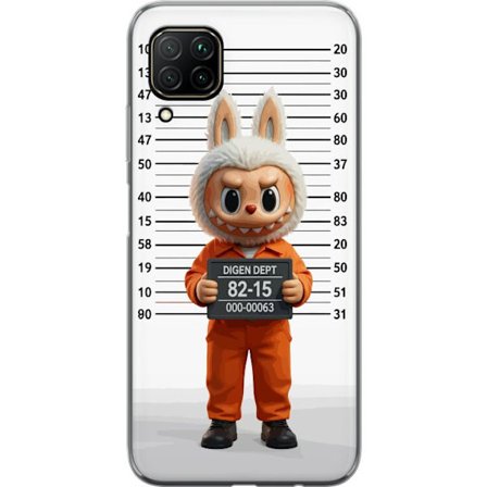 Kompatibelt Mobildeksel til Huawei Huawei P40 lite Søt tegnet kaninfigur i fengselsklær med fangenummer mot bakgrunn med lengdemåling
