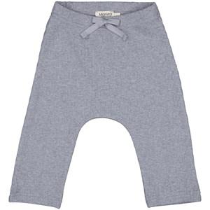 Kids - MarMar Copenhagen Ribbed Baby Trousers Moonstone Mel. 98 cm - Bottoms - 98 CM - Grey