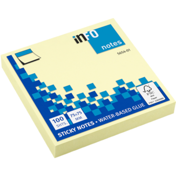 Notiser Blokk Gul 76x76mm