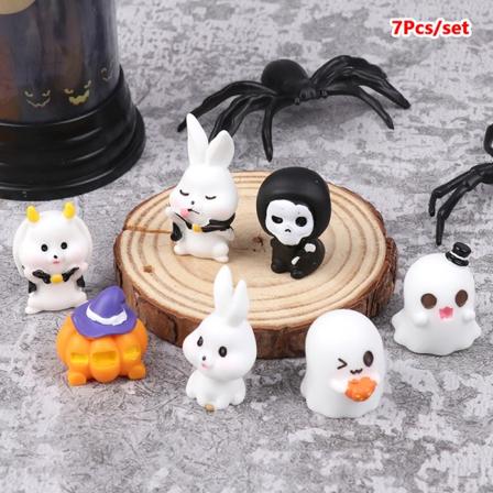 1Set Halloween-ornament Grim Reaper-figur Dockhus Micro L