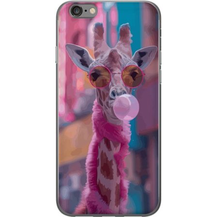 Kompatibelt Mobildeksel til Apple iPhone 6s Giraff med tyggegummi i bymiljø fargerik popkunst med humor energi og karakter perfekt for et lekent moder