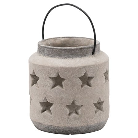 Hill Interiors Bloomville Stone Star Candle Lantern 23cm x 18cm
