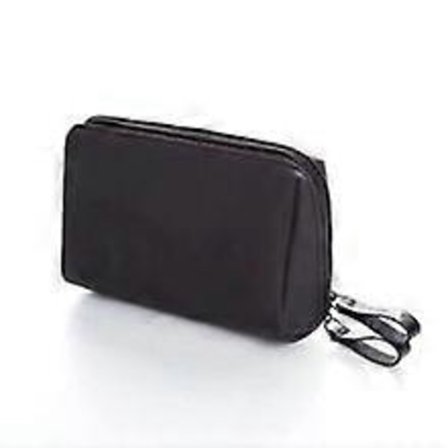 Small Waterproof Makeup Bag, Small Nylon Cosmetic Bag for Travel, Portable Small Makeup Organizer, Small Storage Bag for Short Trip - Black