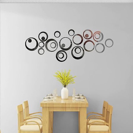 Kristalliset peiliseinätarrat Akryyli 3d Koti sisustus (musta)