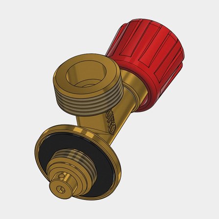 Avstängningsventil till blå gasflaskregulator FR och EU