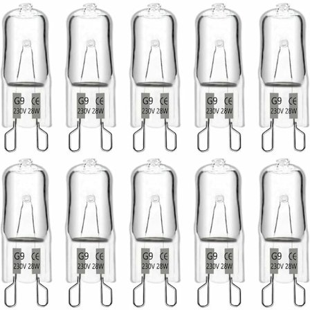 G9 halogeeni lamppu 28W 230V, 370LM 2700K lämmin valkoinen himmennettävä, G9 kapselilamput, sopii kattokruunuihin, maisemavalaistukseen, 