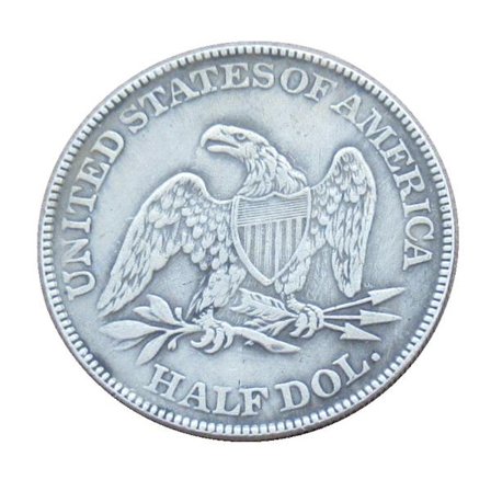 1839-1879 U.S. Half Dollar Eagles Minnemynt, Sølvbelagt Kobber, Historisk Replika