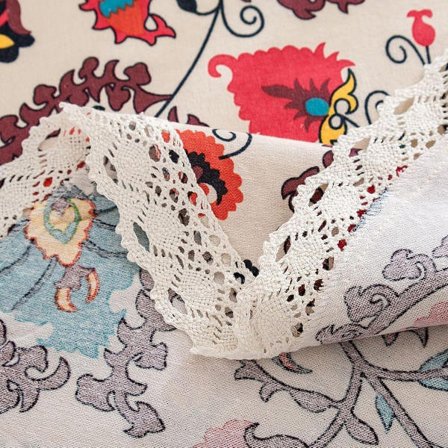 Painettu pöytäliina - Pitsipöytäliina - Pyöreä - Halkaisija 120 cm