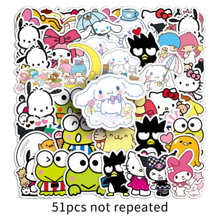 Mix Cute Sanrio Stickers DIY Mobiltelefon Bagage Bærbar Guitar S