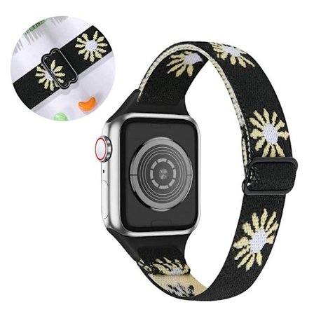 Apple Watch 42 mm - 44 mm klockarmband i nylon - Svart Prästkrage