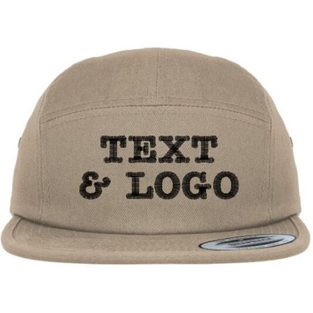 Flexfit - Svart Keps - Designa din egen 5-panel keps - Custom Made @ Hatstore