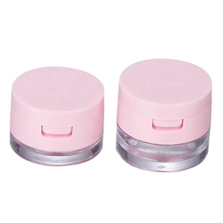 2 Sett Små Muslingskall Kosmetikk Etui Med Speil Reise Løst Pudder Etui