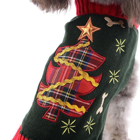 Jultröja för katt och hund, tomte, vinterkläder i stickad ull