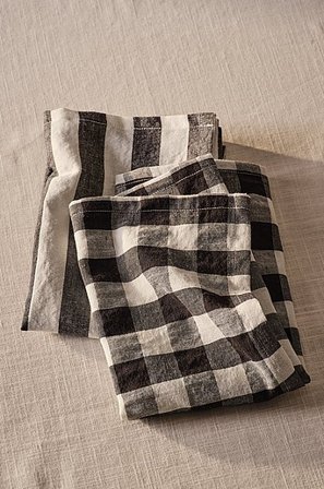 Jotex - Servet Van Linnen-mix 4 Stuks Zwart Zwart - SANNE - Koop Servetten bij Jotex