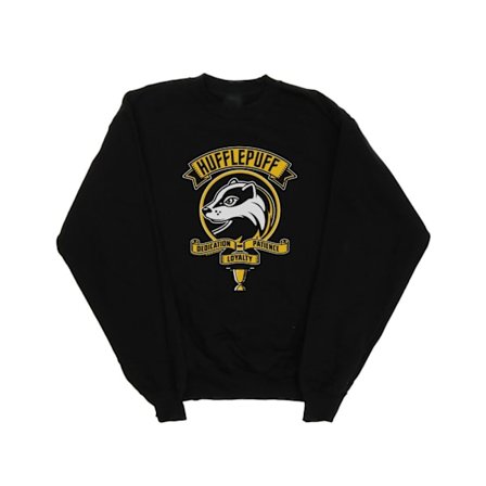 Harry Potter Pojkar Hufflepuff Toon Crest Sweatshirt 7-8 År Svart