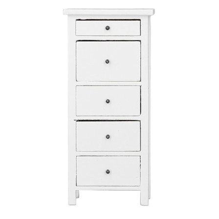 1:12 Skala Dukkehus Kommode Tre Miniatyr Hvit Soverom Møbler Dukkehus Dekorasjon