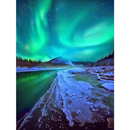 5D DIY Diamantmålning Komplett set Broderi efter nummer Landskapsmålning med diamanter Broderi set Hantverksdekorationer 12x16 tum