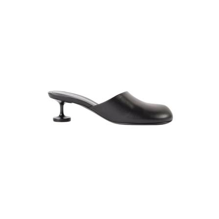 Balenciaga, Lady mules in calf leather Zwart, Dames, Maat:39 EU,polyester