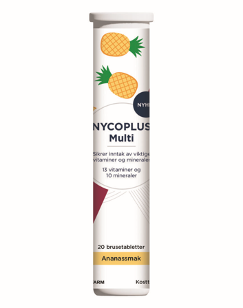 Nycoplus Multi brusetabletter ananas 20 stk