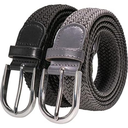 2 stk Unisex Elastisk Flettet Belte Elastisk Stoffbelte for Menn