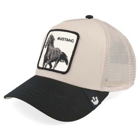 Goorin Bros. - Beige trucker Lippis - The Mustang Seasonal Core Taupe/Black A-Frame Trucker @ Hatstore