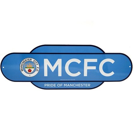 Manchester City FC Retro Years Plaque One Size Sky Blue/White
