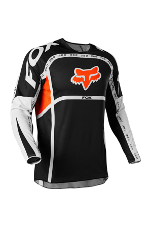 Maglia Cross FOX Racing 360 DVIDE Nero-Bianco-Arancio M