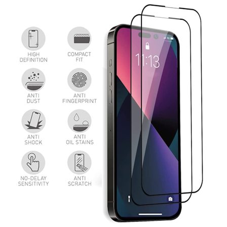 2-PACK iPhone 14 Pro Max 2.5D Skärmskydd HD 0,3mm