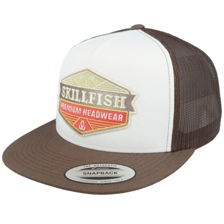 Skillfish - Brown trucker Czapka Z Daszkiem - Amberwood Logo Classic White Front/Brown Trucker @ Hatstore